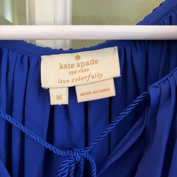 Kate spade ruffle tie tank top Blue Size Medium - Picture 5 of 11